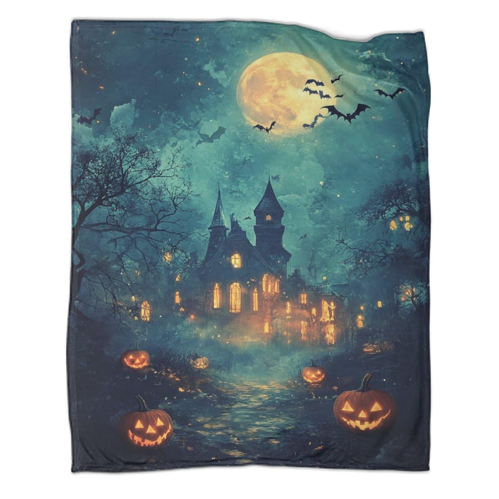 Couverture lit microfibre Halloween 200x230cm chaude et plaid canapé léger