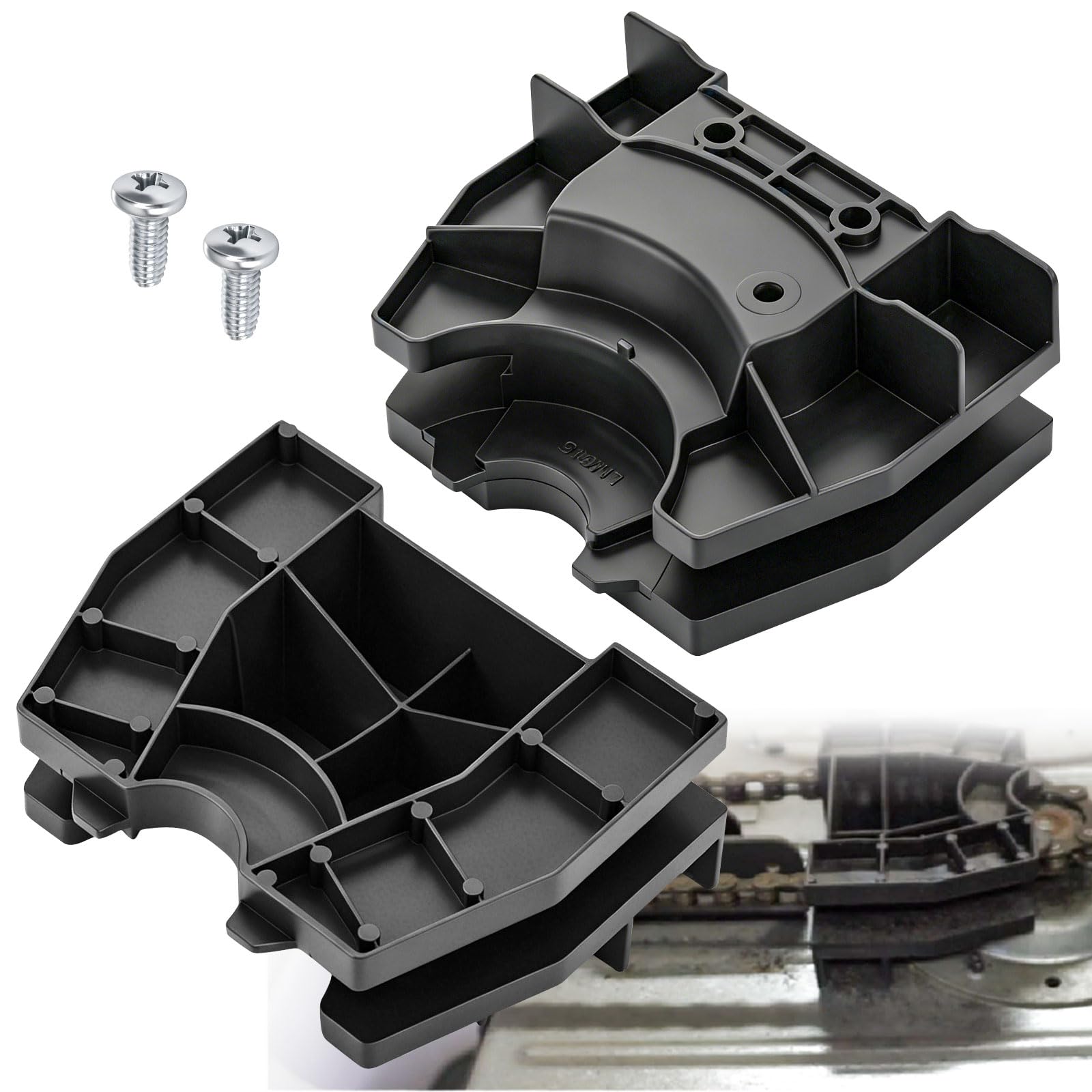 Photo 1 of 1 Pcs Garage Door Opener 41A5615 Chain Spreader Kit Compatible with Craftsman Liftmaster Chamberlain 2265R 1/2hp, 2007-vintage 3245 Garage Opener Replace 041A5615 (with 2 Pcs Mounting Screws)