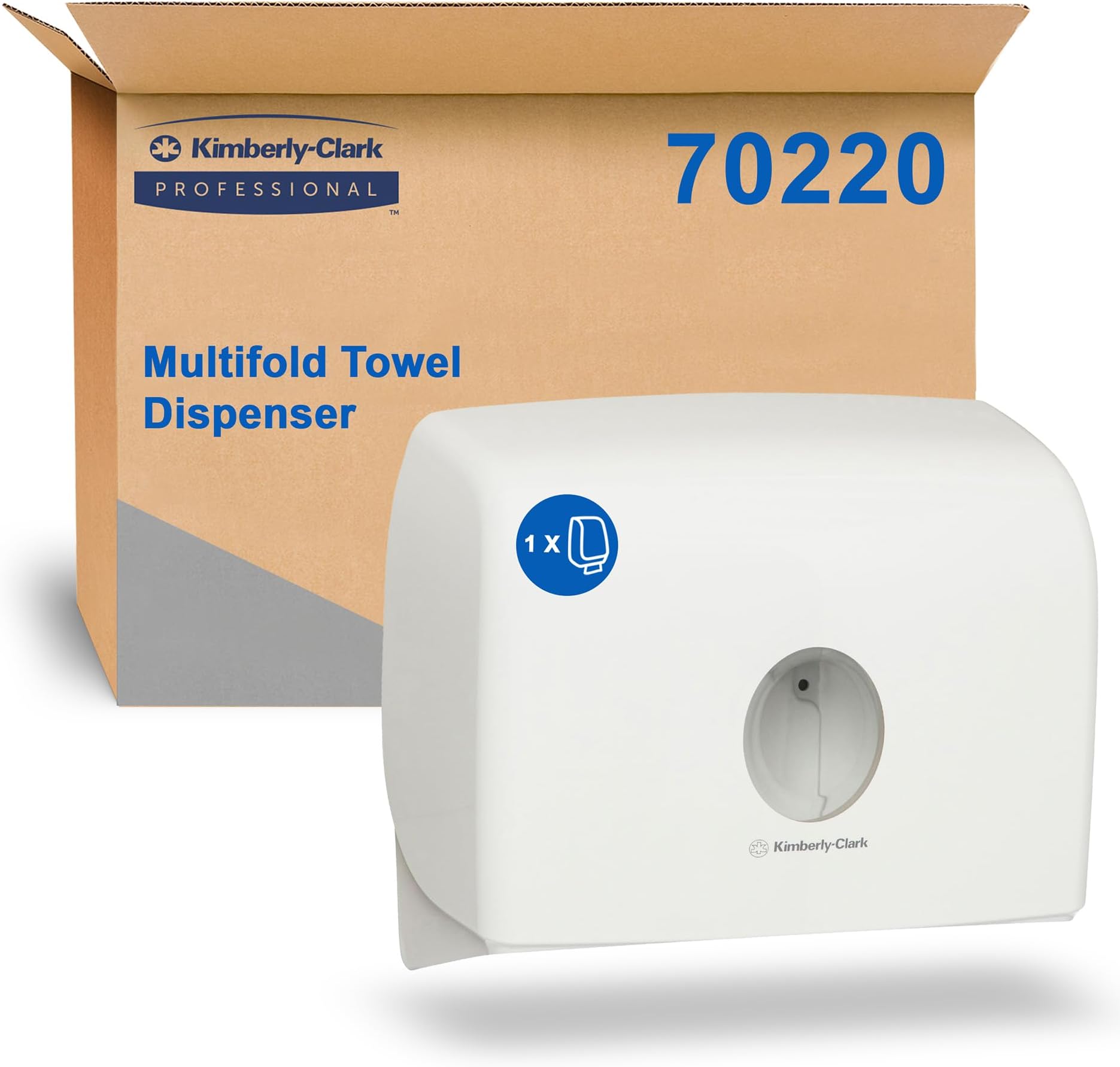 Kimberly-Clark Aquarius Multi Fold Paper Towel Dispenser - M Fold Dispenser - White Plastic Countertop Towel Dispenser (23.2 cm x 28 cm x 11.6 cm)