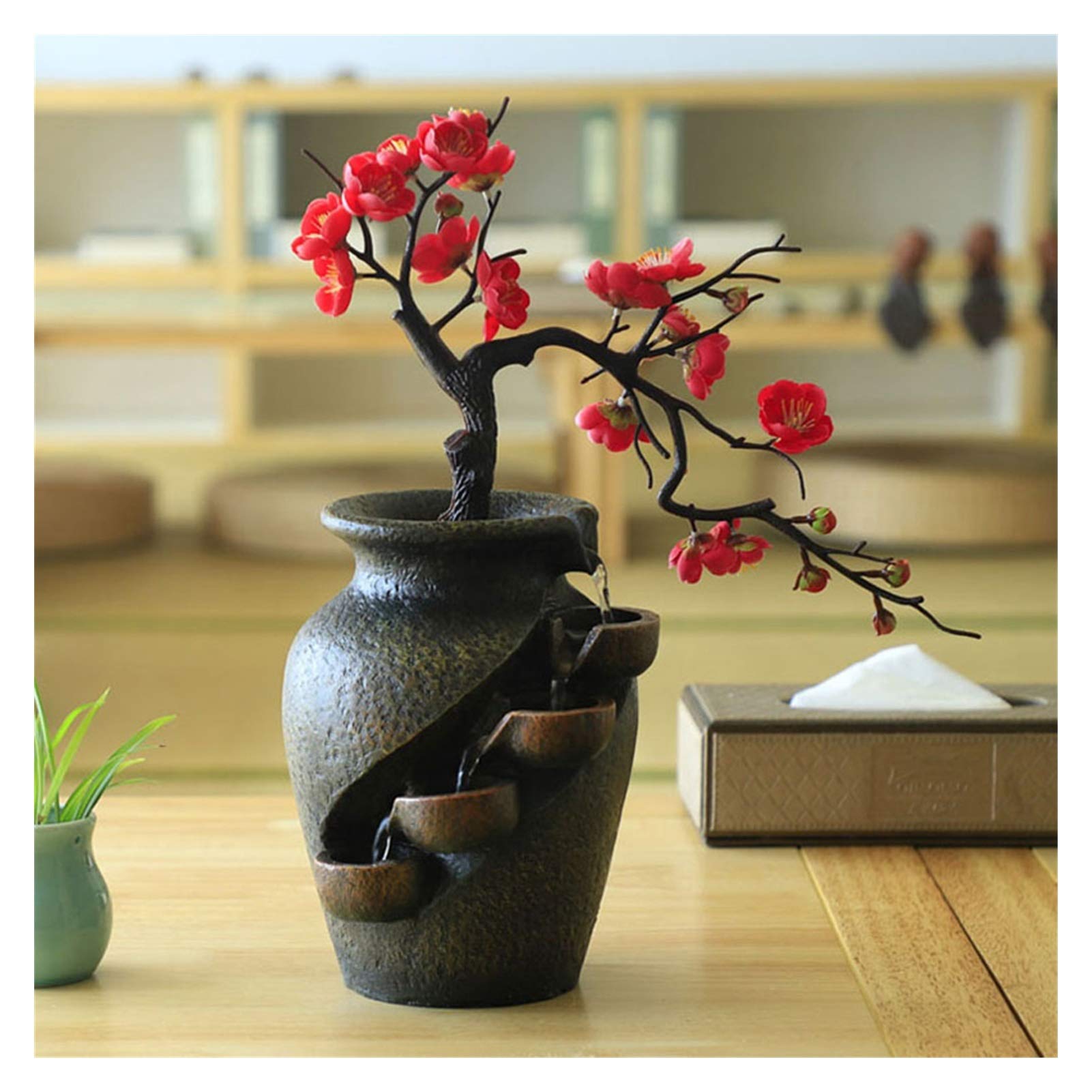 Buy Indoor Fountains op Fountains Retro Resin Waterfall Fountain Garden