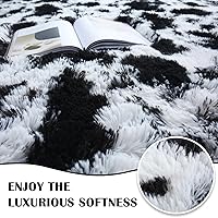 Vista 3 de Alfombra de lujo con estampado de vaca lechera de 3 x 5 pies, lindas alfombras de vaca para sala de estar, dormitorio, alfombra esponjosa de vaca