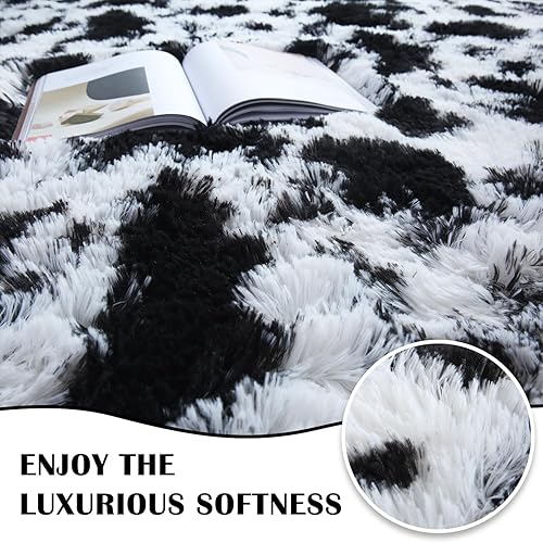 Miniatura 3 de Alfombra de lujo con estampado de vaca lechera de 5 x 7 pies, lindas alfombras de vaca para sala de estar, dormitorio, alfombra esponjosa de vaca