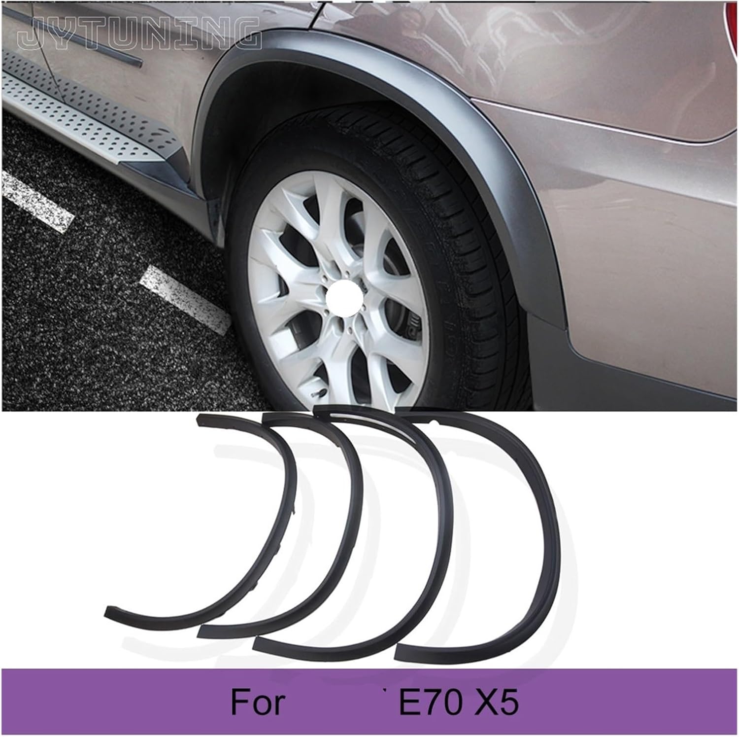 Car Side Wheel Arch Fender Flares Compatible For BMW E70 X5 SUV 4 Door 2007-2013 PP Car Side Wheel Arch Fender Flares Mudflap Trims