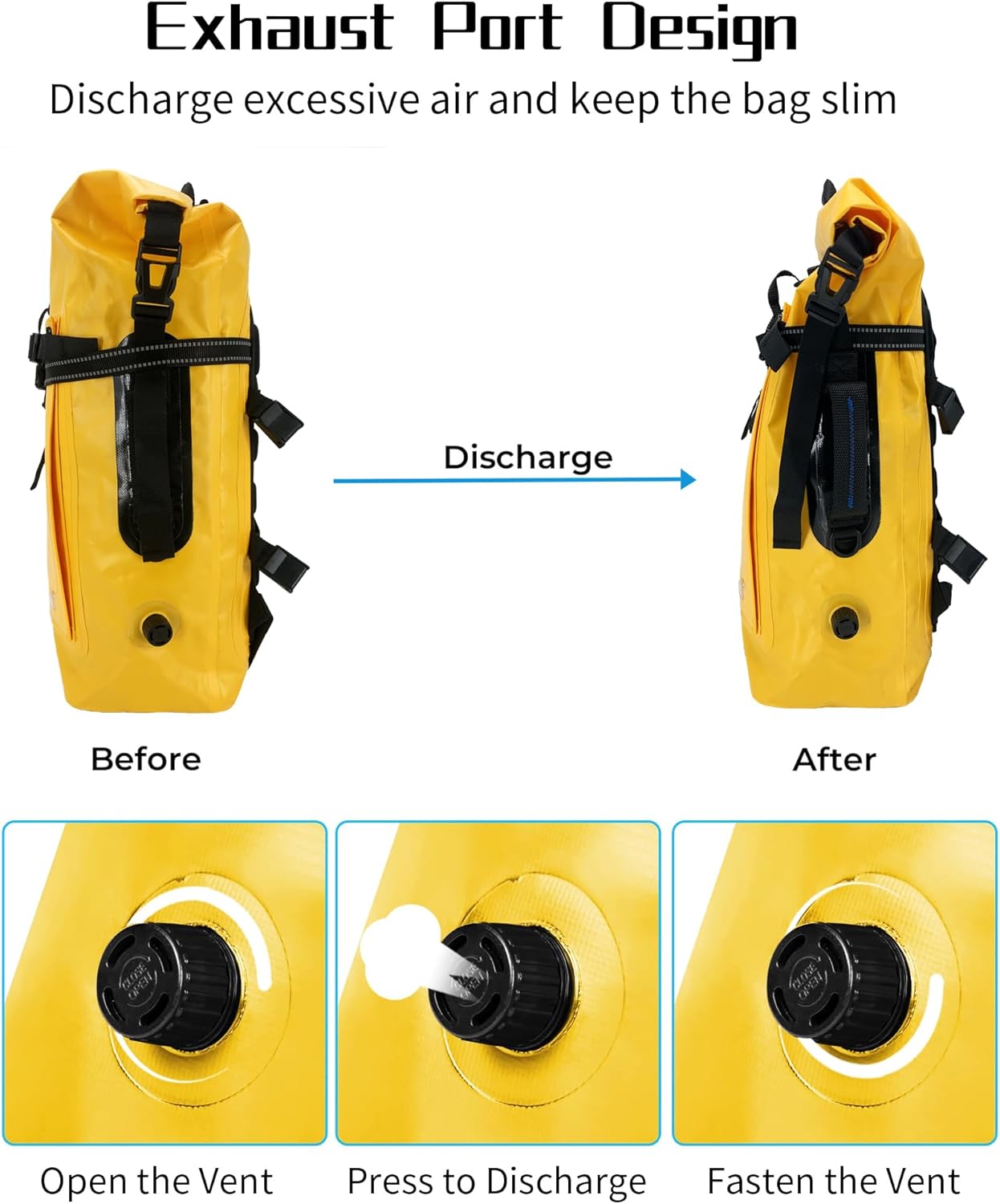 Heavy Duty Waterproof Dry Bag Backpack - 35L Roll-Top Floating Dry Bag Backpack for Kayaking, Rafting, Boating