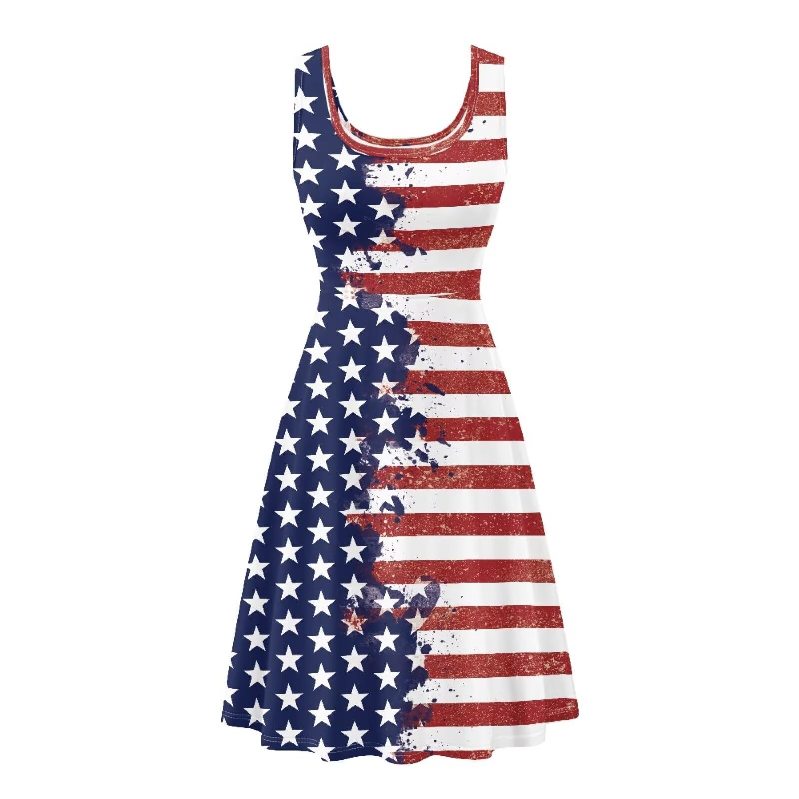 Dreaweet Casual Sleeveless Dresses for Women Girls, Round Neck Tank Dresses with Pockets Summer Sundress Size XS-4XL