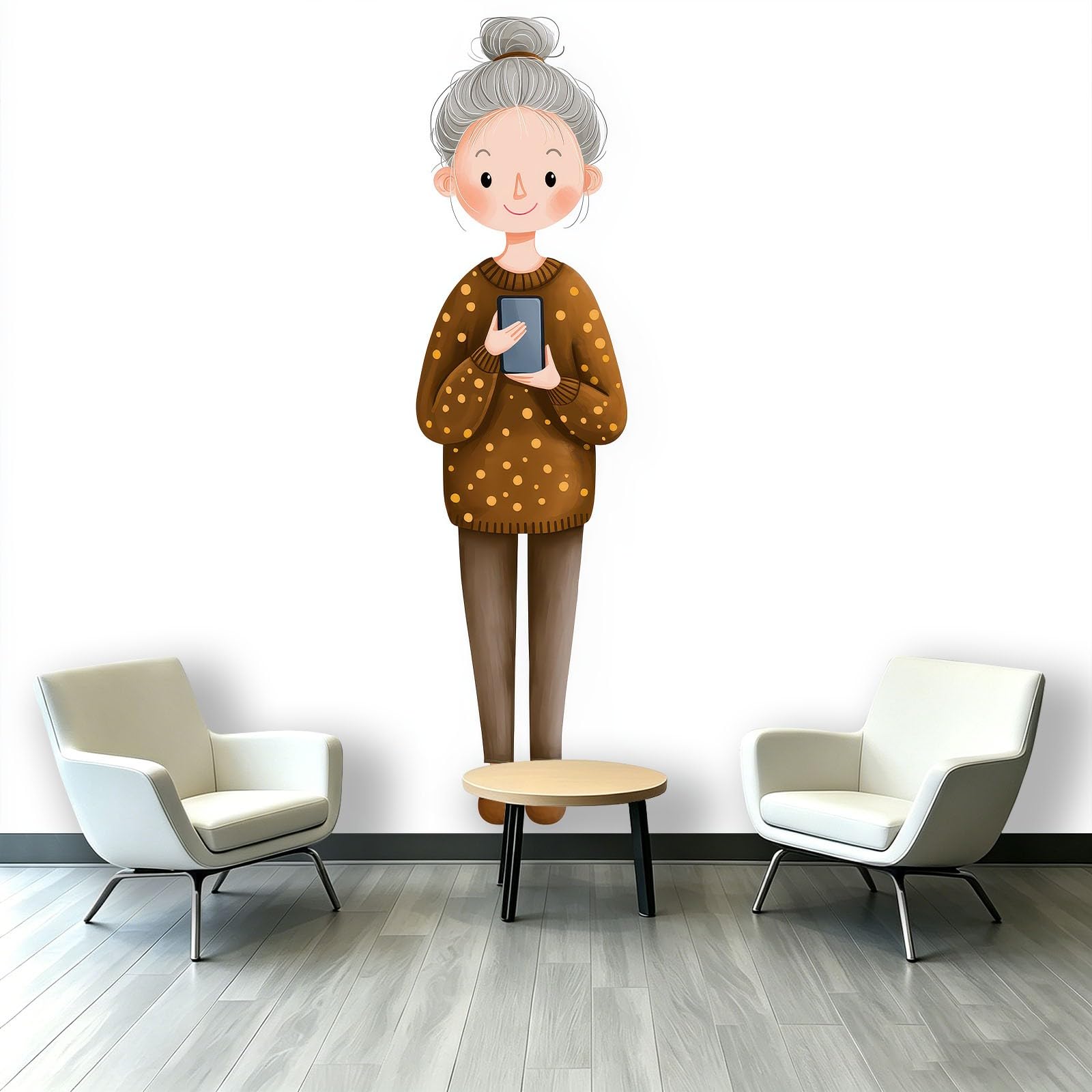 Carta da parati fotografica in stile minimalista con cartoni animati, 250 x 175 cm, in tessuto non tessuto, design moderno, stampa artistica per camera dei bambini, camera degli anziani, bar, parete