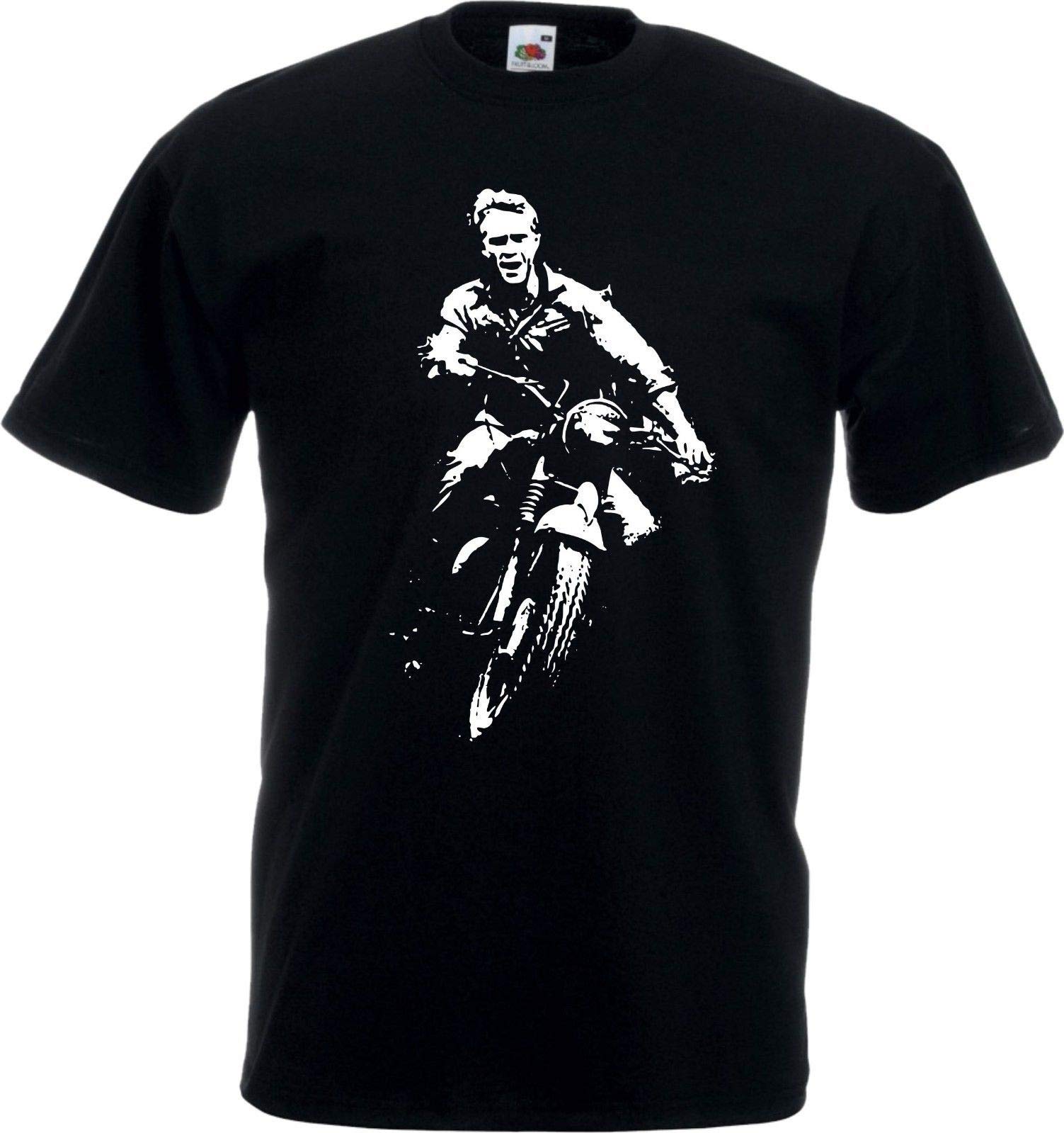 MLGBSteve McQueen The Great Escape T-Shirt Brit Film Men's Fashion T-Shirt Black
