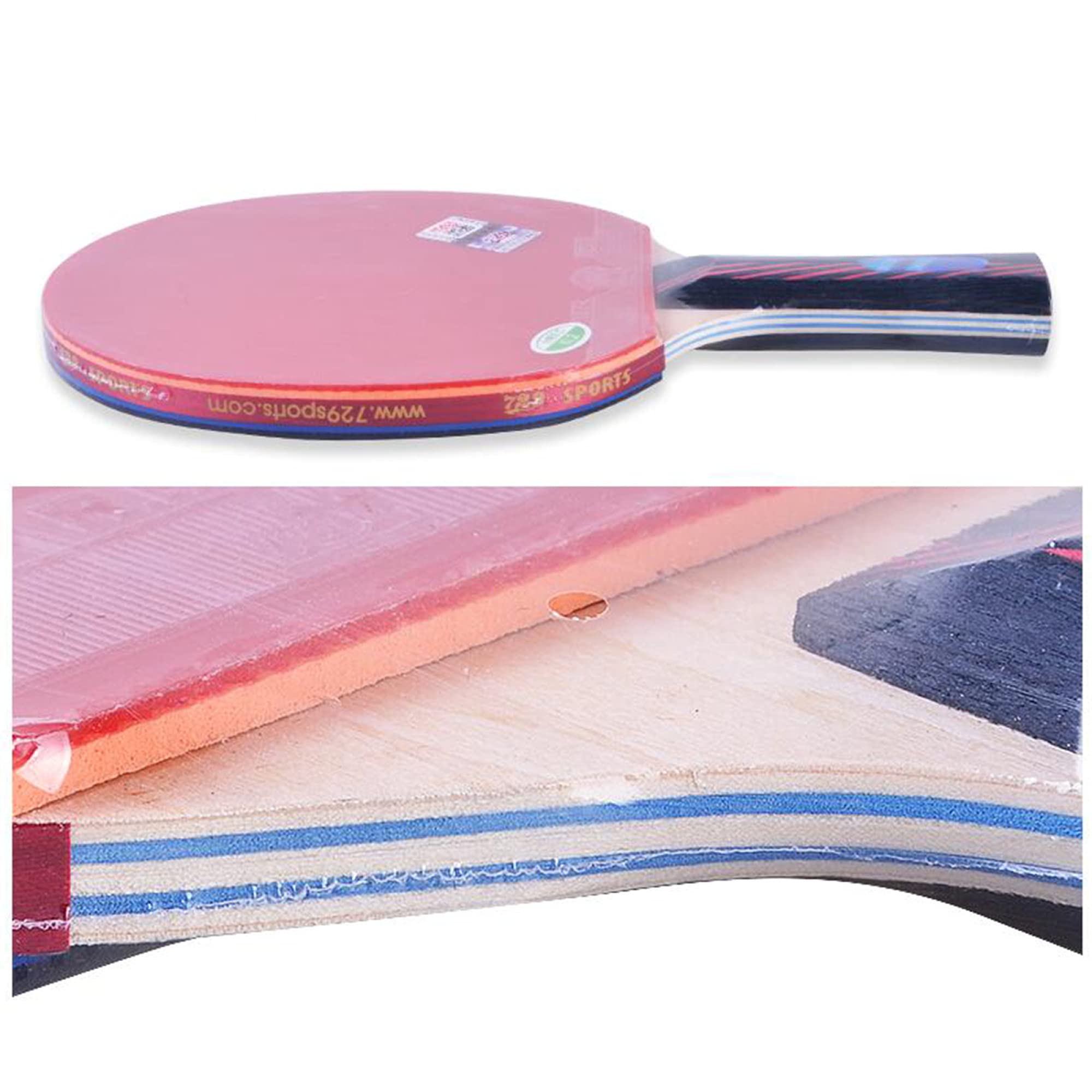 Ensemble de pagaies de ping-Pong, battes de Tennis de Table d'entraînement pour débutants pour activités familiales, poignée Confortable, Caoutchouc ITTF 3 étoiles/poignée Longue