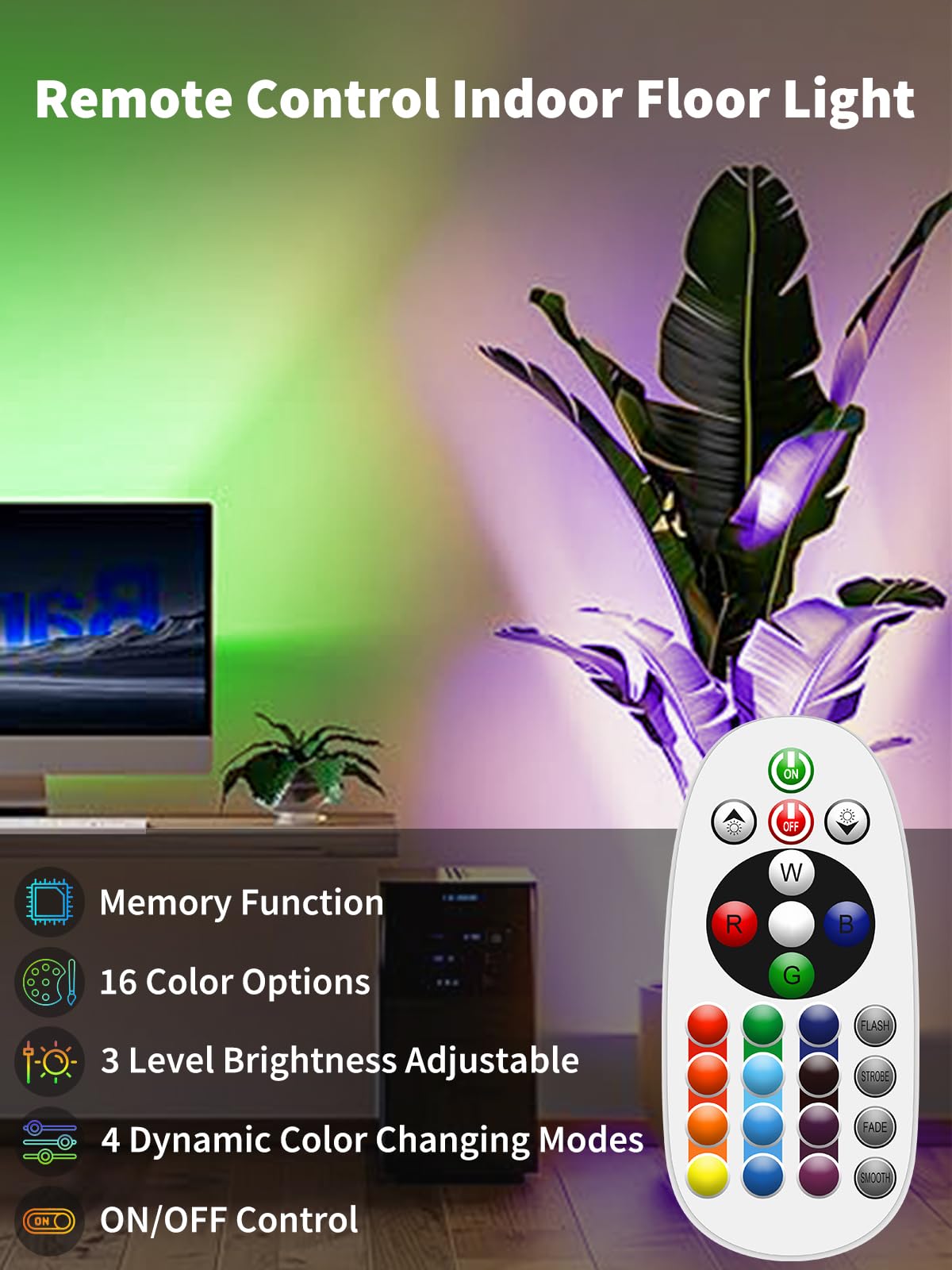 ZUCKEO Indoor Uplighting RGB Floor Can Light LED Spotlight