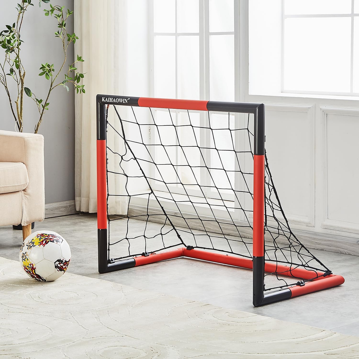 Mini Soccer Goal with All Weather Soccer NetKAIHAOWIN Metal Frame Soccer GoalEasy Assembly
