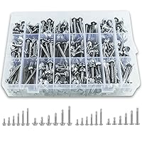 Vista 8 de Juego surtido de 404 tornillos autoperforantes, cabeza hexagonal de acero inoxidable #8#10 y tornillos de oblea de roscado, incluye los 24 tamaños