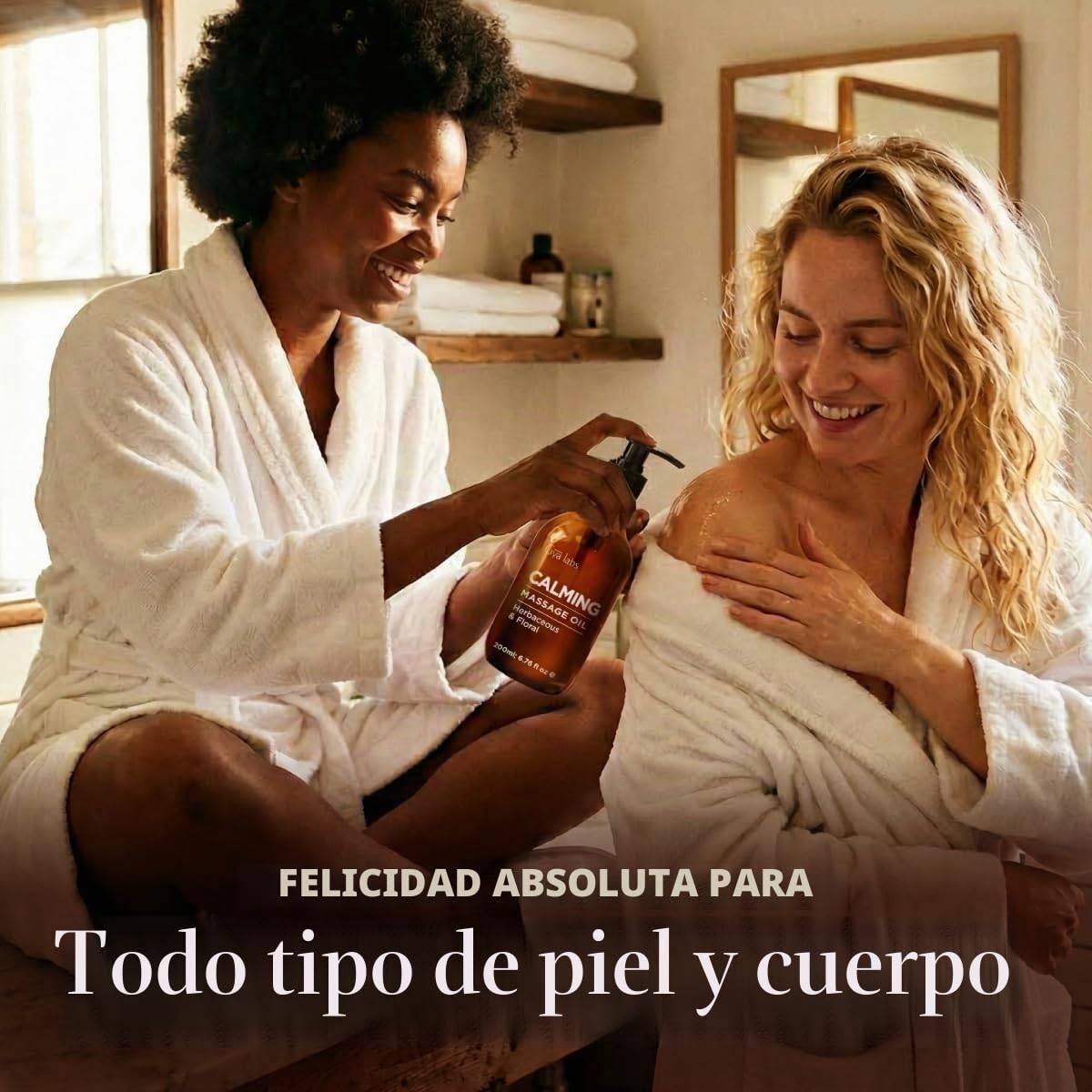 Gya Labs Aceite masaje calmante para terapia de masaje - Aceites de masaje de aromaterapia natural - Elaborados con aceites de lavanda, petitgrain, manzanilla, naranja dulce, jojoba y argán (200 ml)