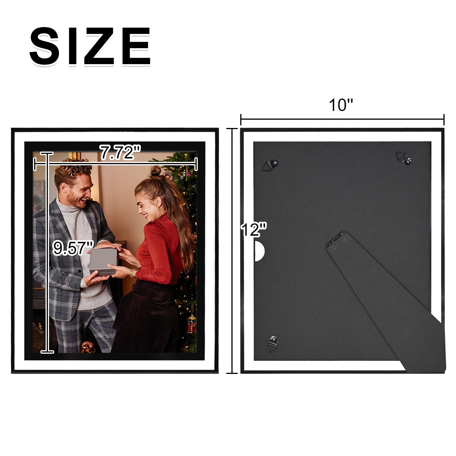 Egofine 8x10 Picture Frames Set of 4, Glass Picture Frames Black Clear Wedding Photo Frames for Tabletop Display Vertically or Horizontally