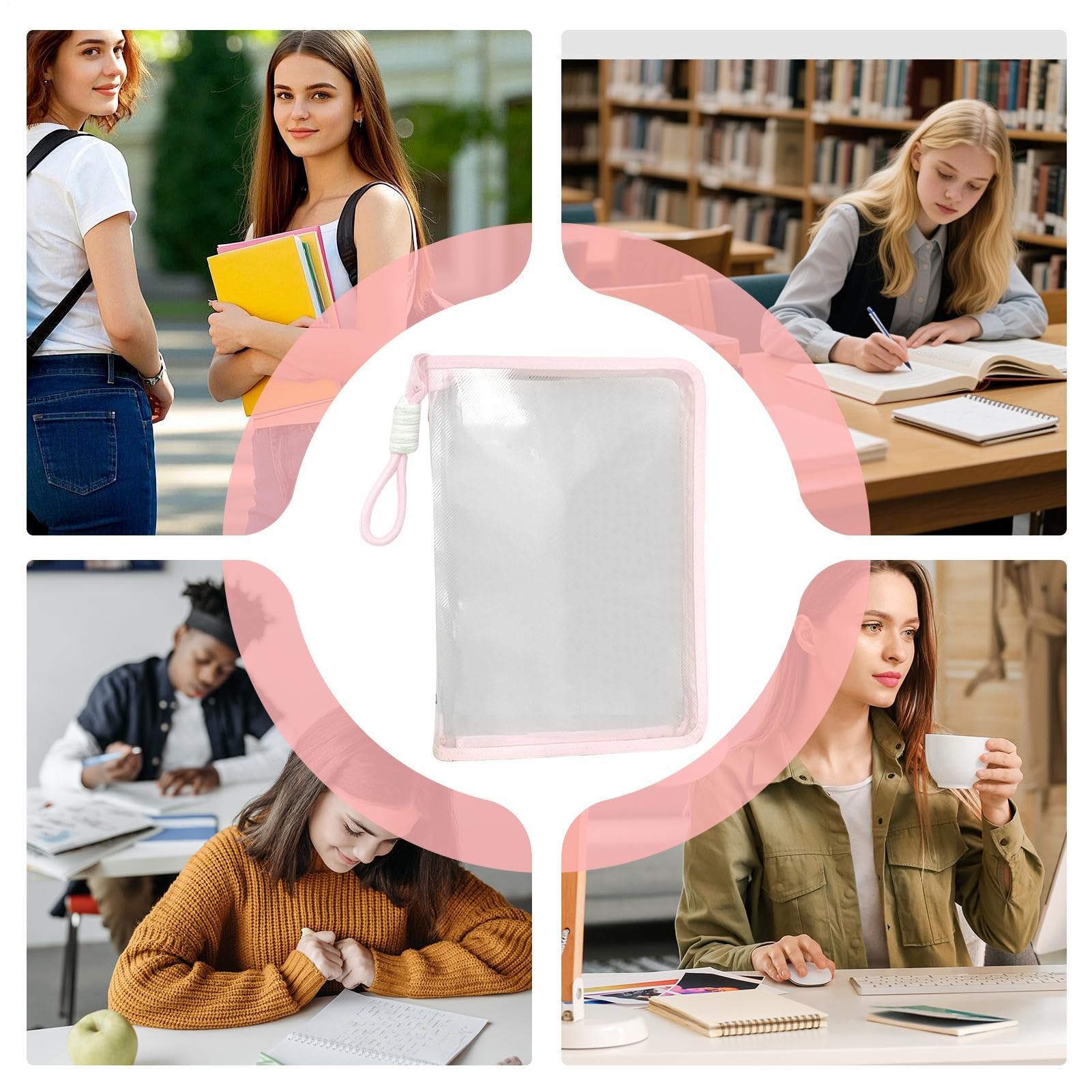 Buste Trasparenti Con Cerniera Per Documenti Buste Sigillabili per File con | Contenitore Capiente E Robusto Per Materiale Scolastico Fogli Quaderni Libri Di Carta