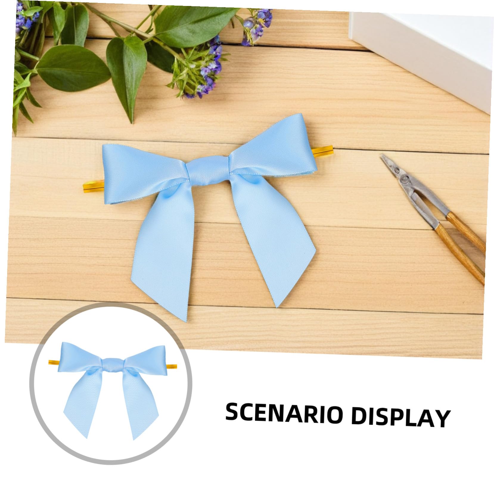 100 Pezzi Fiocchi in Raso Azzurri Preannodati per Confezioni Regalo Sacchetti Dolciumi e Decorazioni Festa Fiocchi Mini per Compleanni e Matrimoni