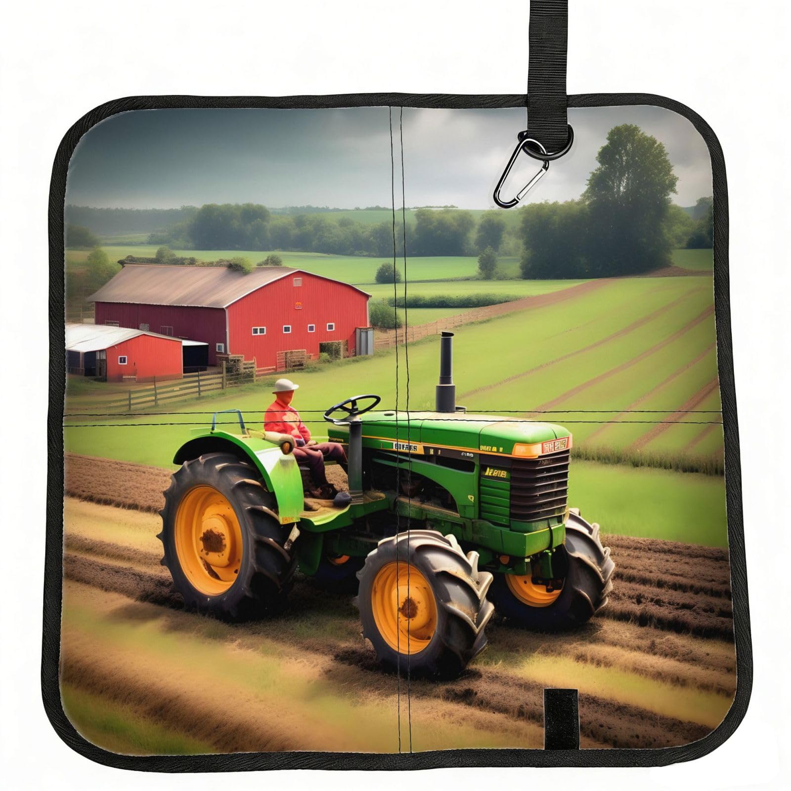 NImongt Tractor Farm Pattern Print Portable Chair Pad Foldable Seat Cushion Outdoor Seating Office Picnic Camping