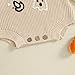 Newborn Baby Girl Boy Christmas Knit Sweater Romper One Piece Bodysuit Pullover Merry Christmas Fall Winter Clothes (Halloween Boo Beige, 9-12M)