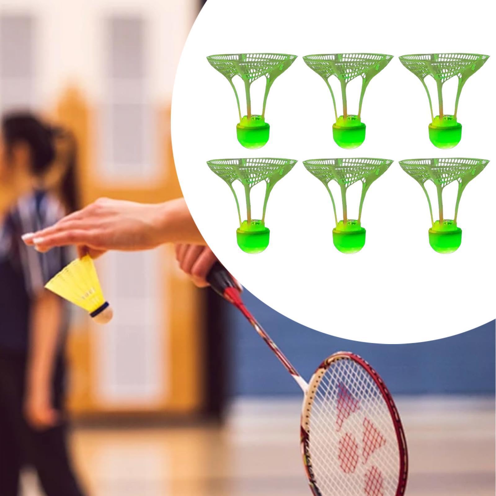 Lot De 6 Volants De Badminton LED – Nylon, 4 Couleurs Changeantes, Bouton Marche/arrêt – Pour Jeu De Nuit, Intérieur/extérieur