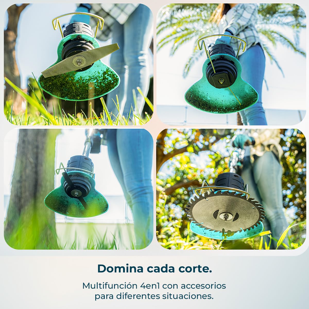Cecotec Desbrozadora Eléctrica a Batería Cortabordes FastCut 4000 Freemove.650W, 2 Baterías de 21V y 4000mAh, Multifunción, Cabezal Orientable, Tubo Telescópico, Accesorios y Recambios