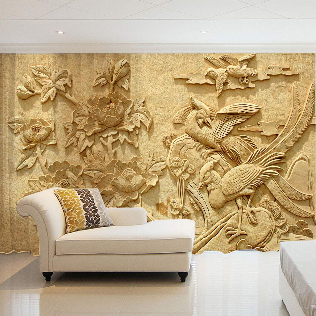 Rideaux voilages 3D en relief d'oiseaux : le voilage à oeillets chic de 225cm