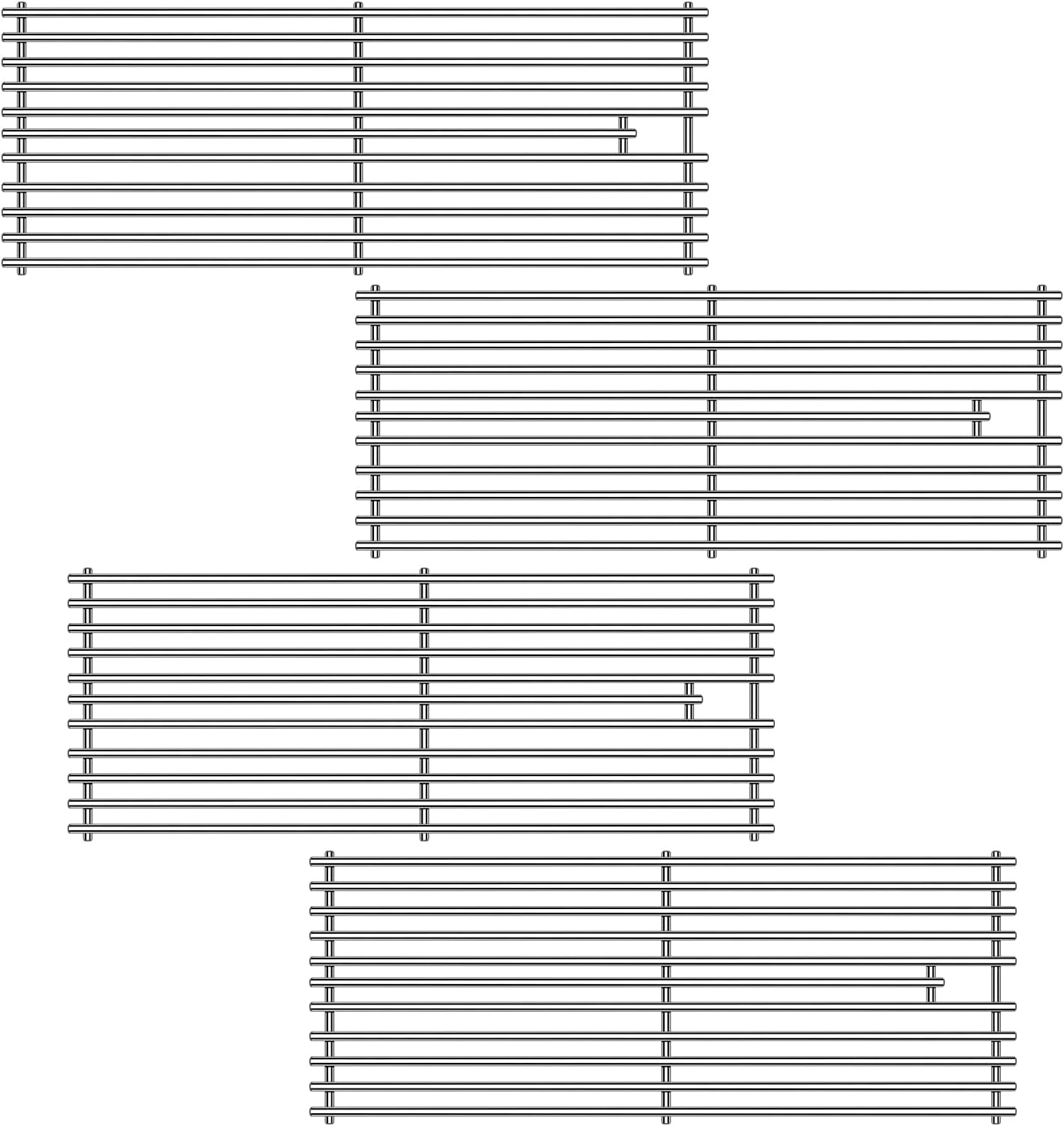 7mm Grill Grate for Bull Grill Replacement Parts,4 Pack Cooking Grids for Bull Angus 47628 47629 Bull Outlaw 26038，for Brahma Lonstar Select Outlaw Steer Grill Parts,for Lion Premium L75000