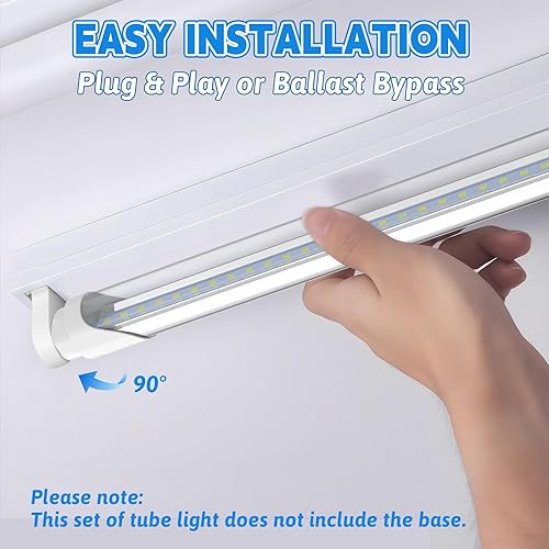 Miniatura 5 de Romwish Bombilla LED tipo A+B de 3 pies, 14 W (equivalente a 30 W), 5000 K, 1600 LM, Plug and Play o derivación de lastre, alimentación de doble