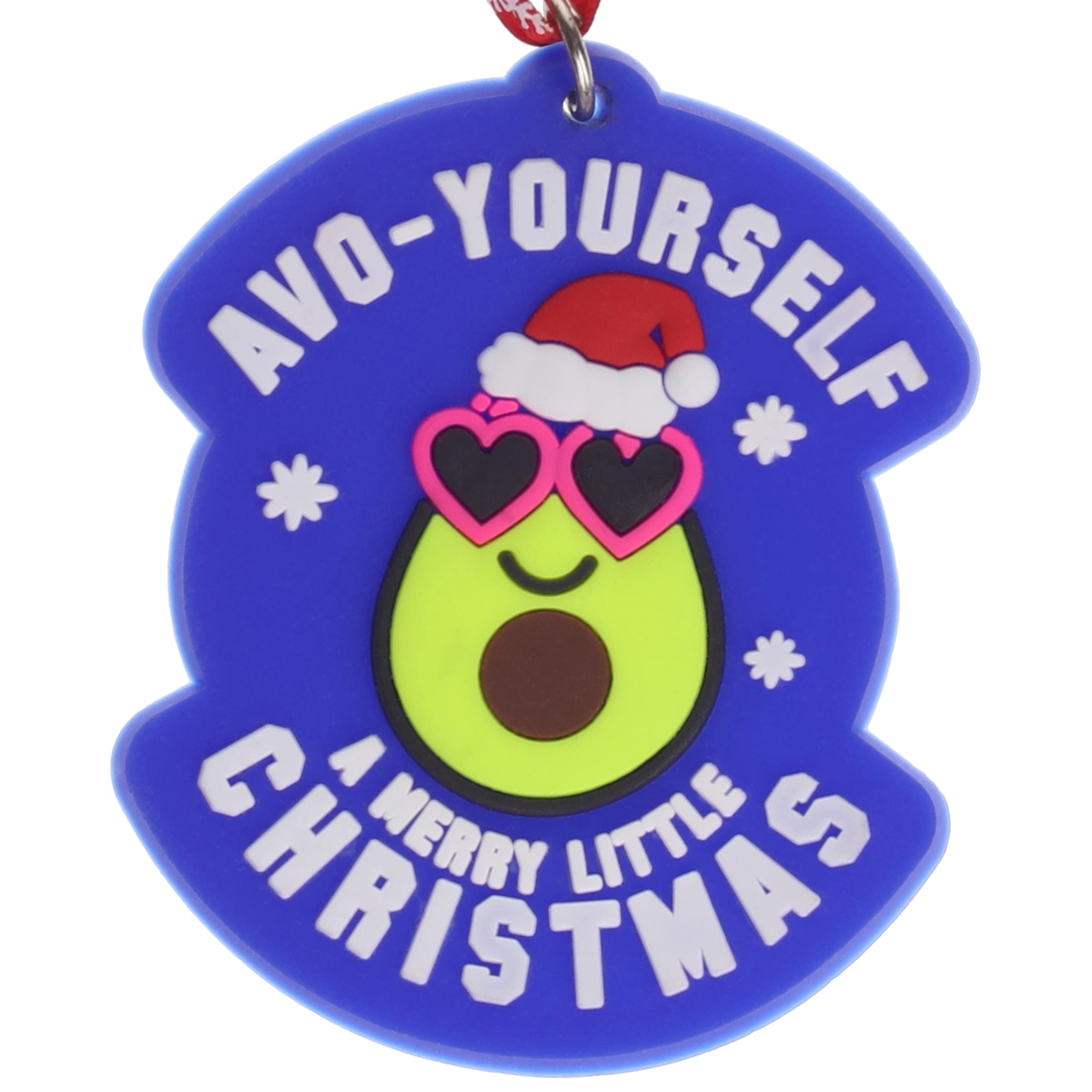 Avo-Yourself A Merry Little Christmas Avocado Funny Hanging Christmas Tree Decoration Silicone Ornament Novelty Bauble - Stocking Filler - Secret Santa - Colourful Multicoloured - Small Gift - Funny