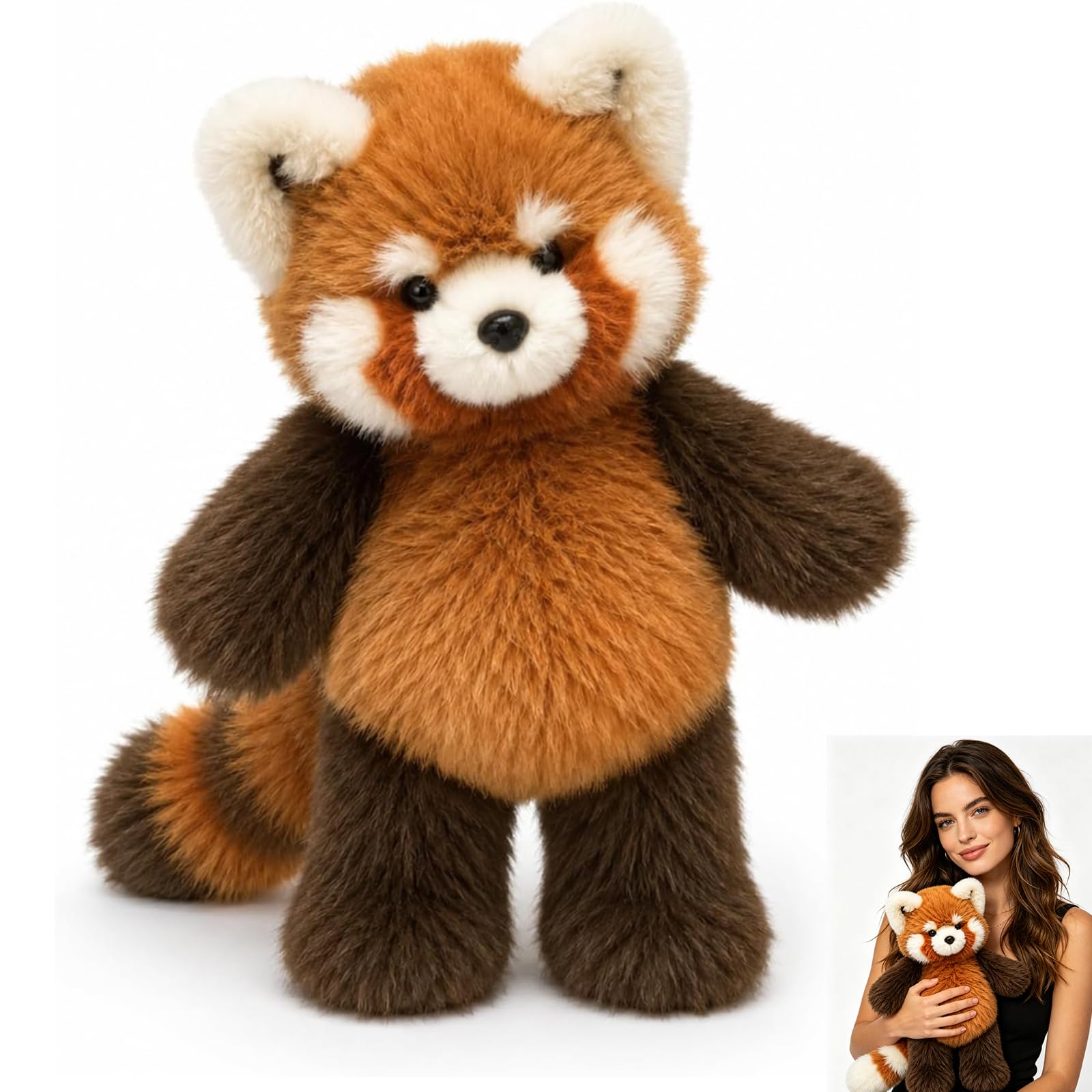 Générique Peluche Qui Court Panda Roux 55 cm, Doudou Anti-Stress Interactif, Cadeau Anniversaire Fêtes