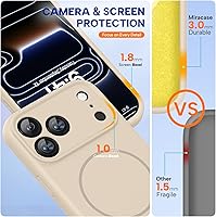 Vista 312 de Miracase Funda diseñada para iPhone 13 Pro Max con protector de pantalla, [forro de microfibra suave antiarañazos], funda protectora de silicona