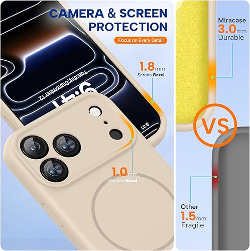 Miniatura 367 de Miracase - Funda diseñada para iPhone 11 con protector de pantalla, funda de goma de silicona líquida, protección total contra caídas y a prueba