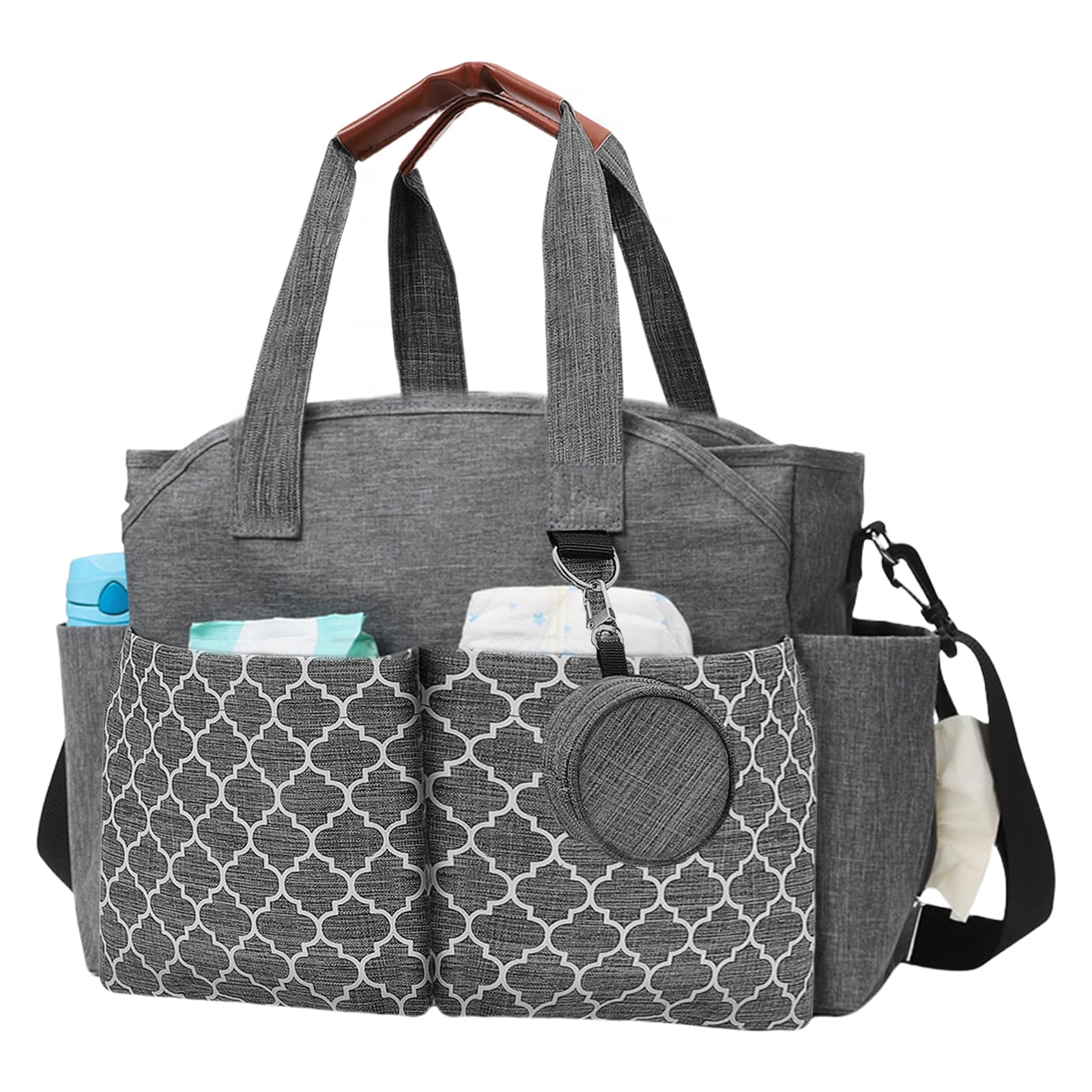 Borsa Fasciatoio Per Neonato, Borsa Fasciatoio, Borsa Per Mummia Con Grande Capacità Con E Borsa Per Ciucciotracolla Regolabile, Per Multifunzionale Borsas Mamma Neonato Per Mamma E Papà, Gris