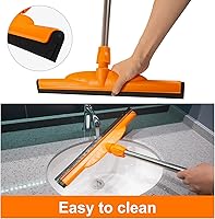 Vista 7 de ITTAR Escobilla de suelo resistente, mango ajustable de 62 pulgadas, hoja de espuma EVA, ideal para hormigón, garaje, patio y más