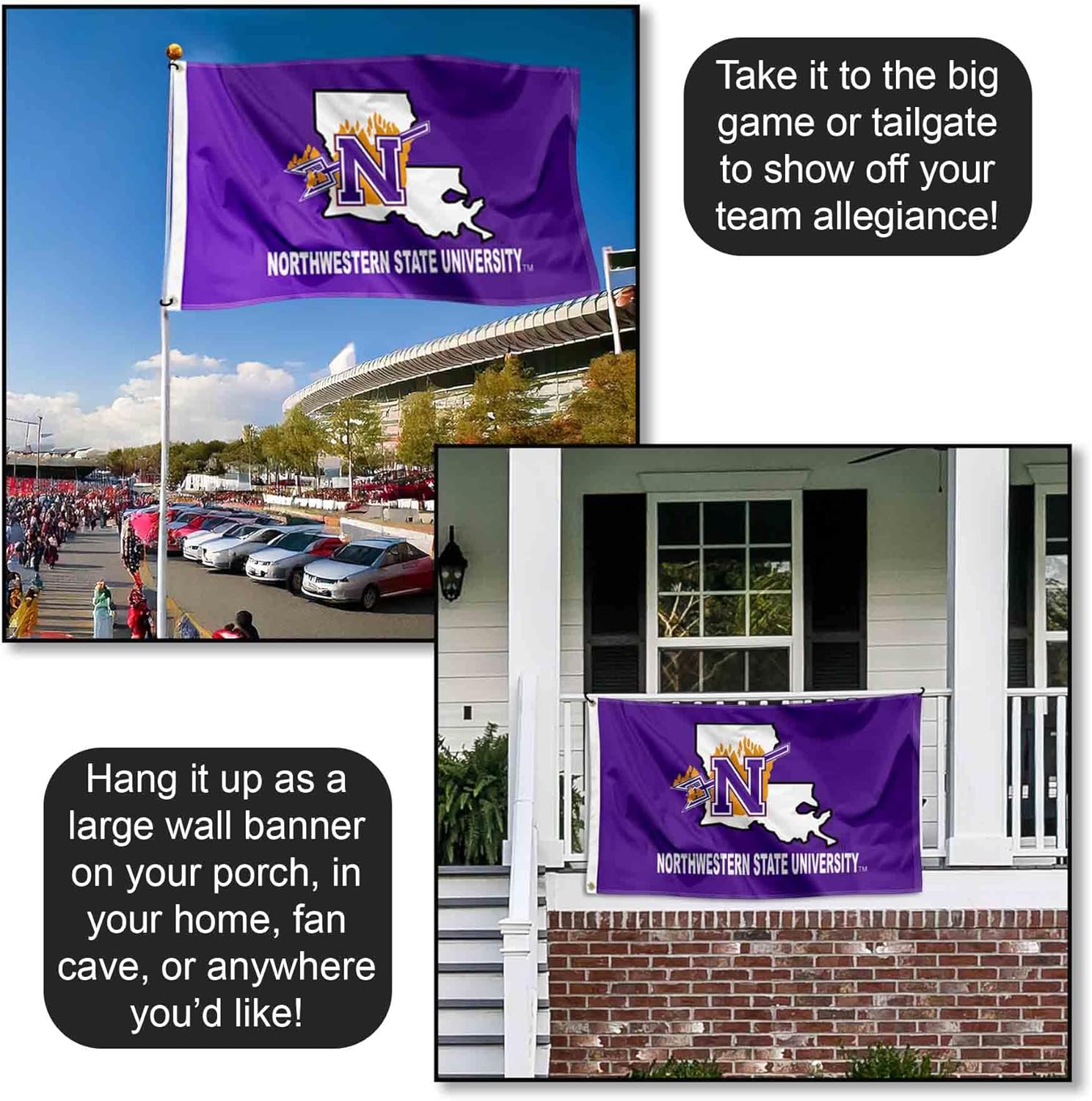 Northwestern State Demons NSU University Large College Flag - Image 4