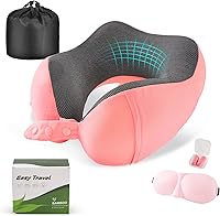 Vista 16 de Almohada de cuello para viajes, almohadas de viaje para aviones, 100% espuma viscoelástica para cuello, almohada de vuelo ajustable, accesorios