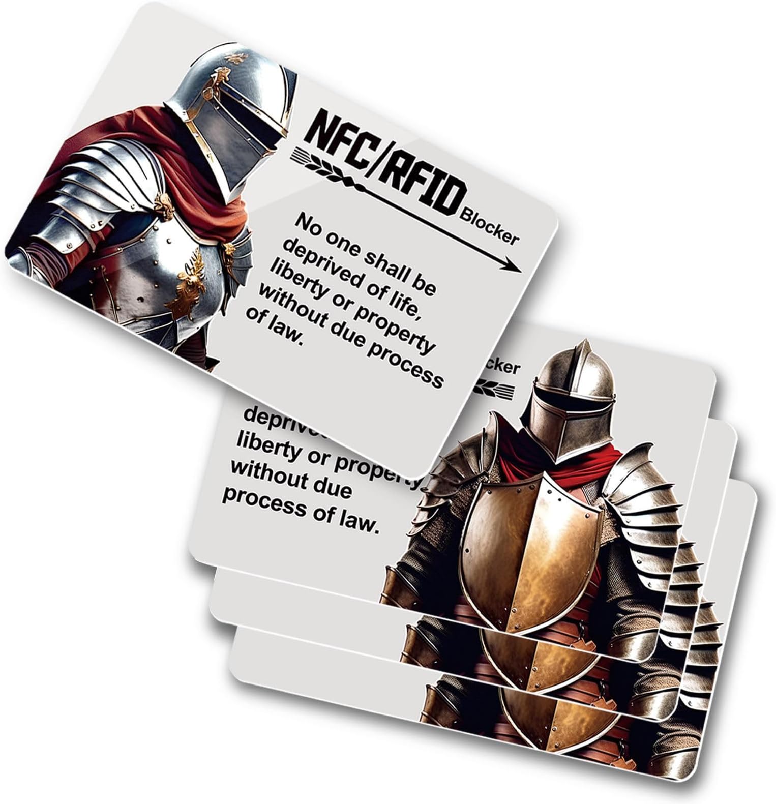 4PCS RFID Blocking Card, Protection for Entire Wallet Shield, Credit Card Protector NFC Bank Debit Blocker, Identity Theft Prevention for Passport Travel Security (Ver.3.0)