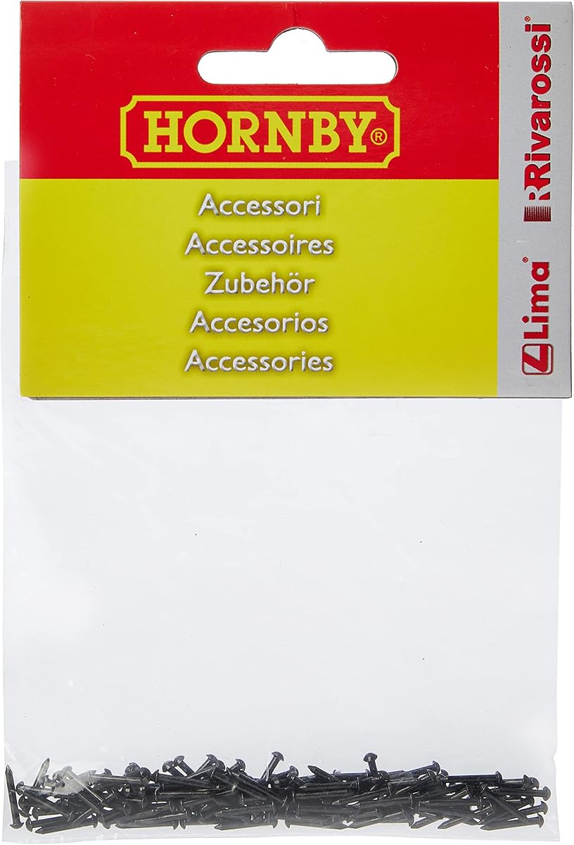 Pasadores de vía de repuesto R207 - Piezas de repuesto y accesorios de tren para juegos de modelos de ferrocarriles de calibre OO Hornby, herramientas de acoplamiento y modelado - Pasadores de fijación, escala 1:76 para ASIN | Repuestos, piezas de repuesto y accesorios de trenes Hornby para juegos de maquetas de ferrocarriles de ancho OO, herramientas de acoplamiento y modelado