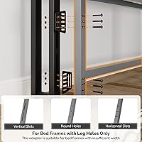 Vista 5 de VINGLI Cabecera de tamaño Queen con almacenamiento y LED, cabecera tapizada ajustable con estantes de 3 niveles y tablero de clavijas, cabecera