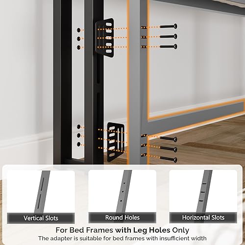 Miniatura 5 de VINGLI Cabecera de tamaño Queen con almacenamiento y LED, cabecera tapizada ajustable con estantes de 3 niveles y tablero de clavijas, cabecera