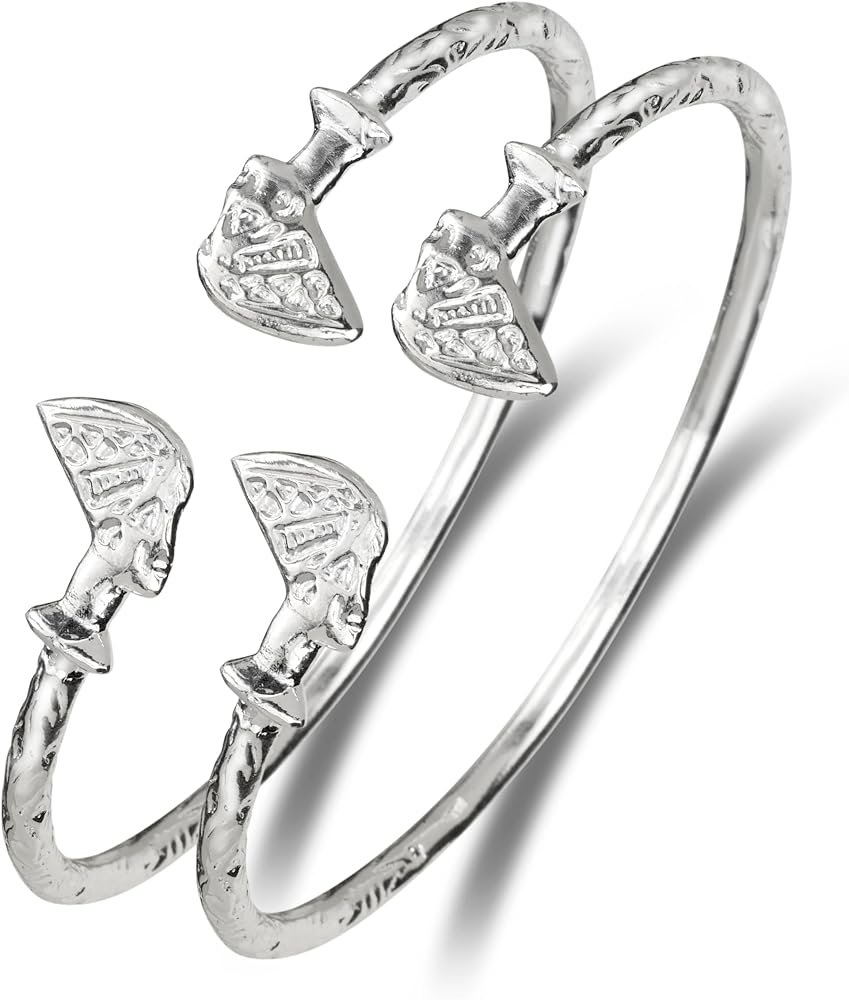 アクセサリー HRM Sterling Silver Bangle Amazon.com: Solid .925 Sterling Silver Thick Queen Nefertiti West
