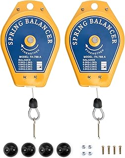 QWORK Spring Balancer, 2 Pack 3.3lbs - 6.6lbs Bearing Retractable Tool Fixture Holder for Assembly-line
