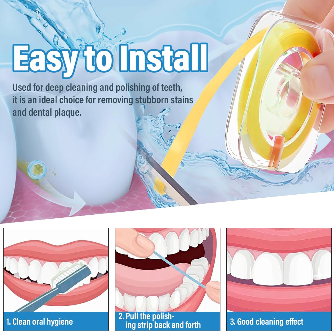 Papel De Lija Dental 3 Volúmenes, Tiras De Pulido Intersticial, Para Blanqueamiento Dental