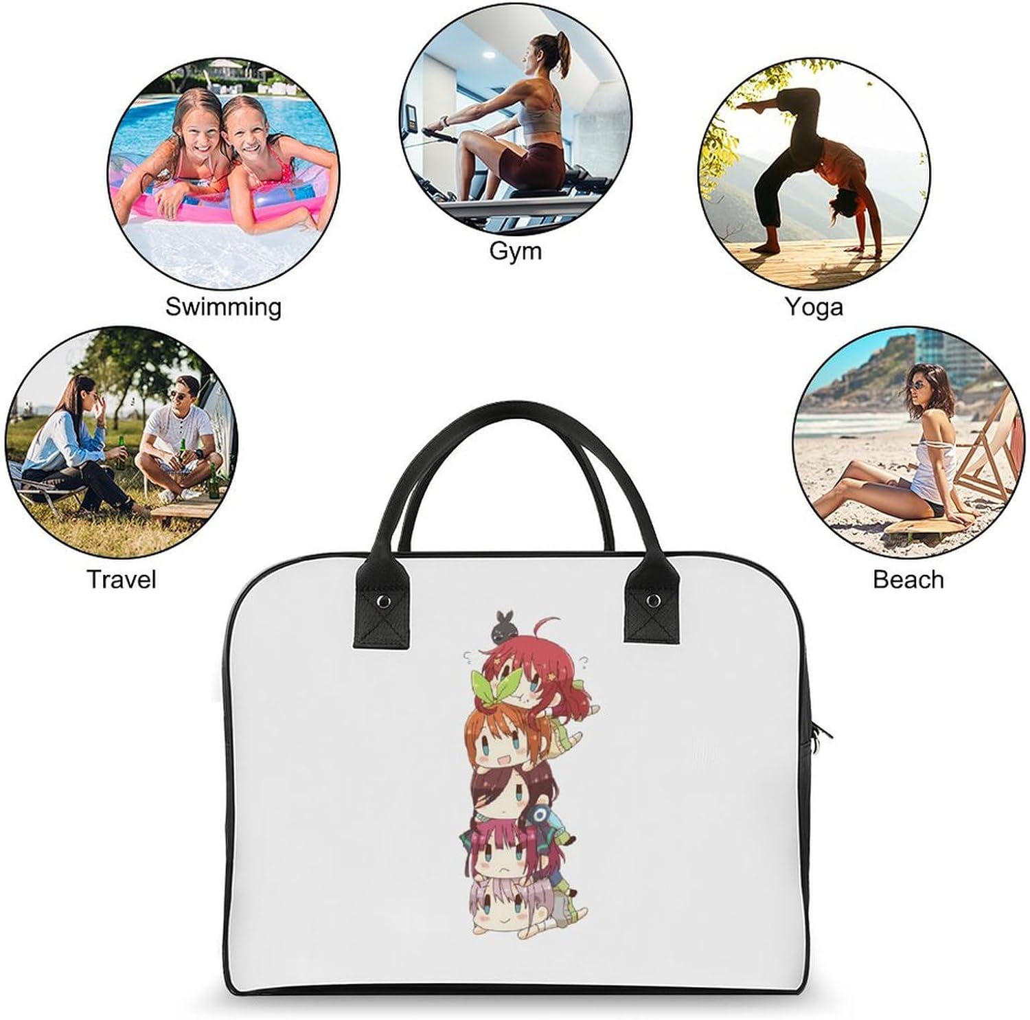 [Tavinesd] 五等分の花嫁 ハンドバッグ メンズハンドバッグショッピングバッグエコバッグ 耐久性のあるショルダーコンビニエン