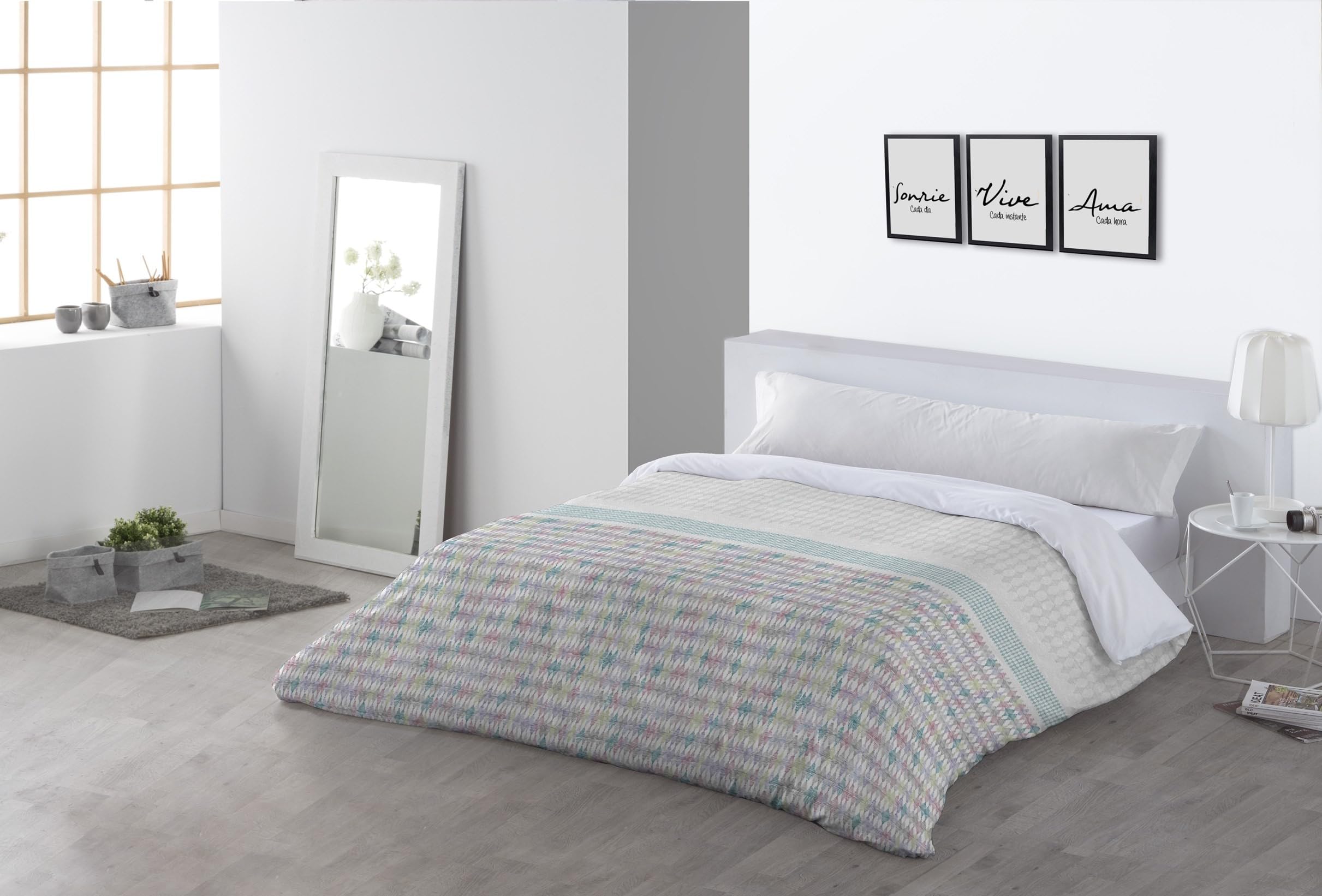 JVR | Funda Nórdica 100% Poliéster Cama 105 Suave y Ligera – Funda Nórdica Color Azul Fácil de Lavar, Secado Rápido y Resistente a Las Arrugas