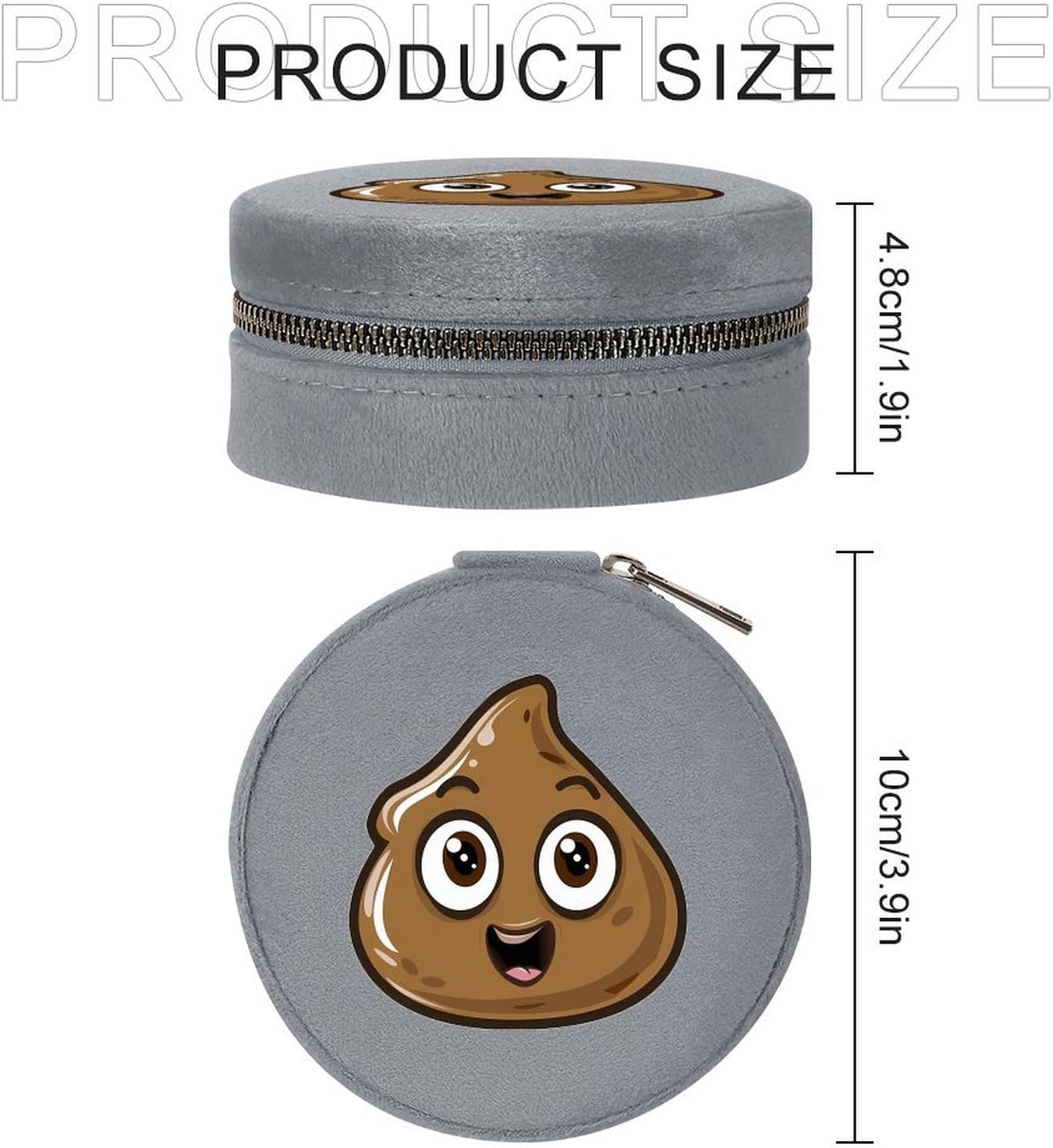 Poop Shit Travel Jewelry Case Box Dark Gray-style image 2