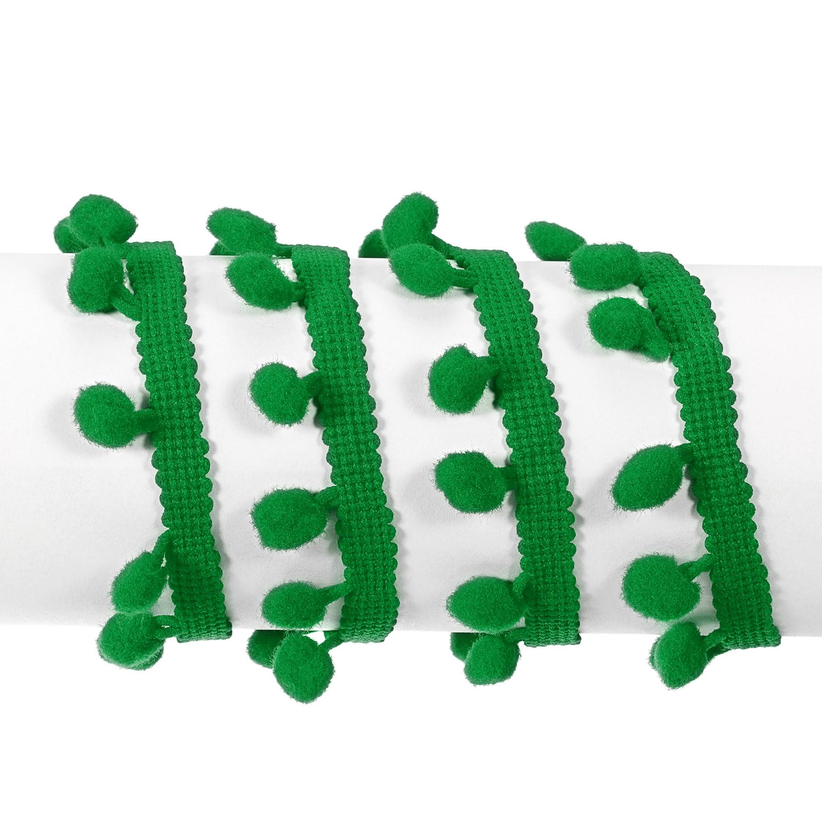 QUARKZMAN Nastro Con Pom Pom Ball Fringe 10 Yards - Accessorio Per Cucito Fai Da Te, Decorazione Per Tende, Abbigliamento E Cuscini - Colore Arancione, Palline 12mm