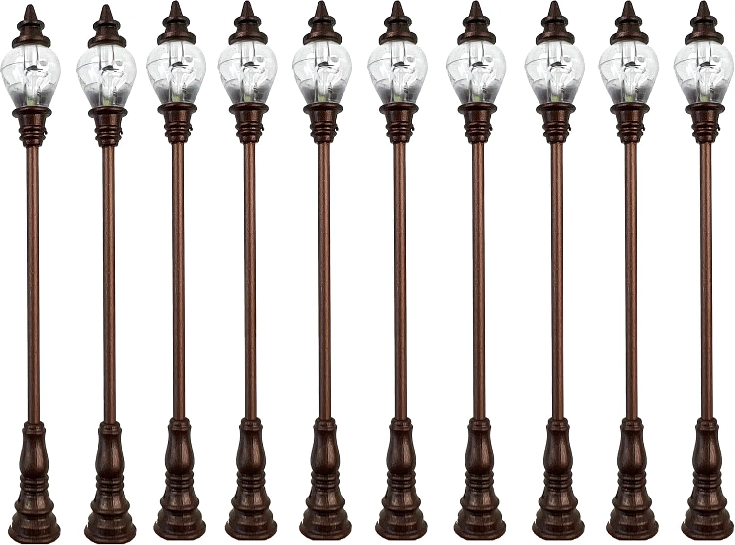 10pcs Mini LED No.2 Garden Street Lights 1:87 Scale