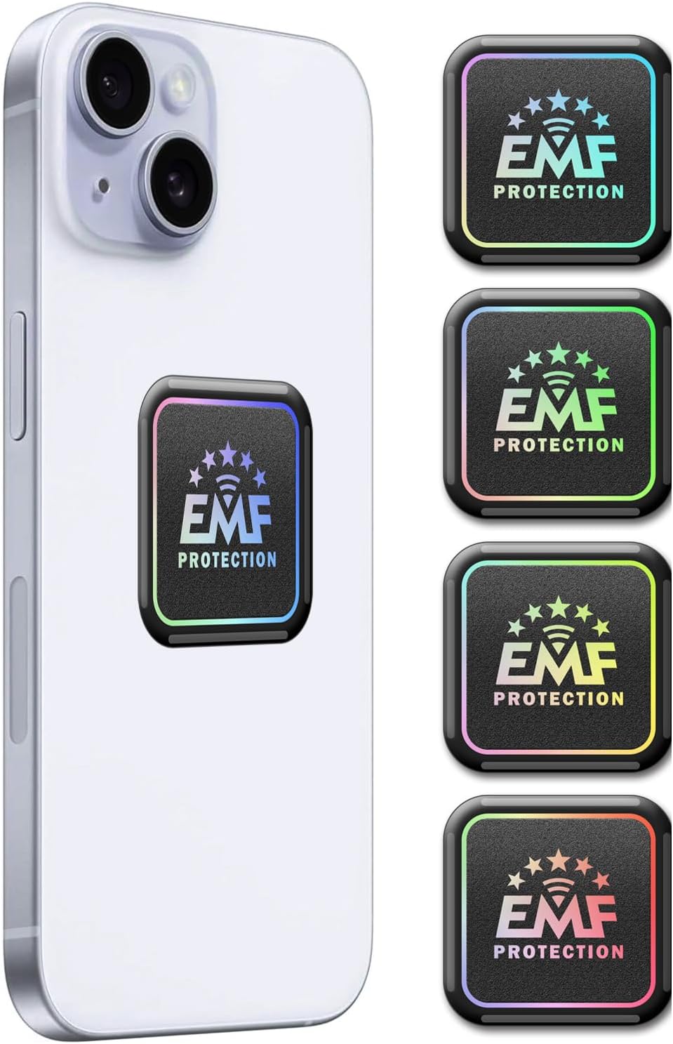 - EMF Blocker for Cell Phone/Laptops/Tablets/All Electronic Devices - Slim Design - Supported by Japanese Technology - 1.1x1.1x0.1 Inches Square - (4 Pcs)