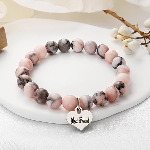 Vista 4 de Gybver Pulseras de hermanas para 3 como regalo del día de los Galentinos para mejor amiga, amistad, mejor amiga, pulseras para parejas como pulseras