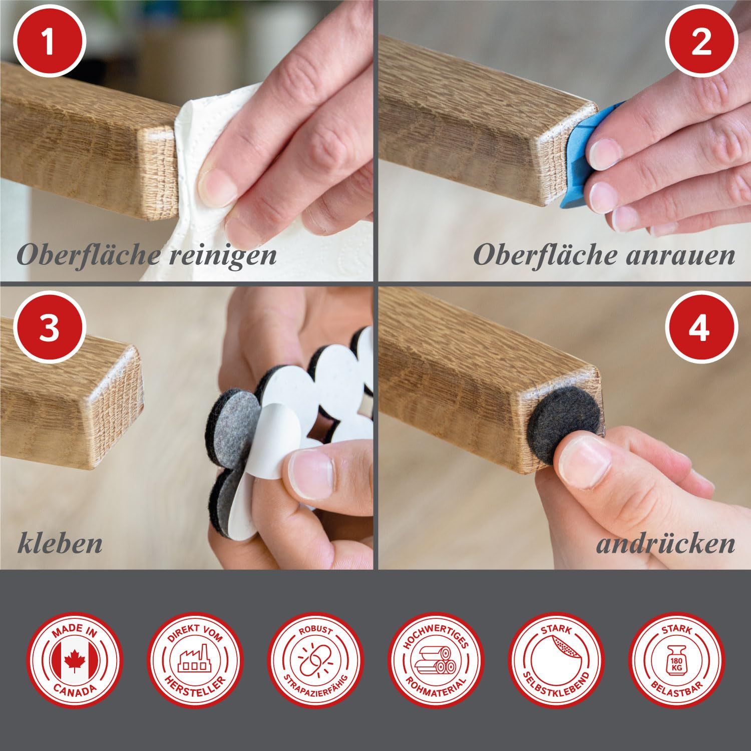 Patins En Feutre Rond, Diam. Env. 2 Cm (140 Pièces) Et Précoupes