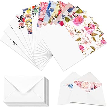 Amazon メッセージカード Casebuy 結婚祝い おしゃれ 花 寄せ書き 封筒と封印シール付き はがきサイズ グリーティングカード 12枚入り グリーティングカード 文房具 オフィス用品